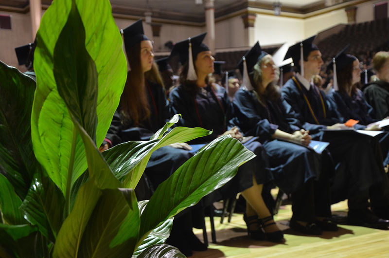 Graduates attending the Fall 2017 Commencement ceremony.