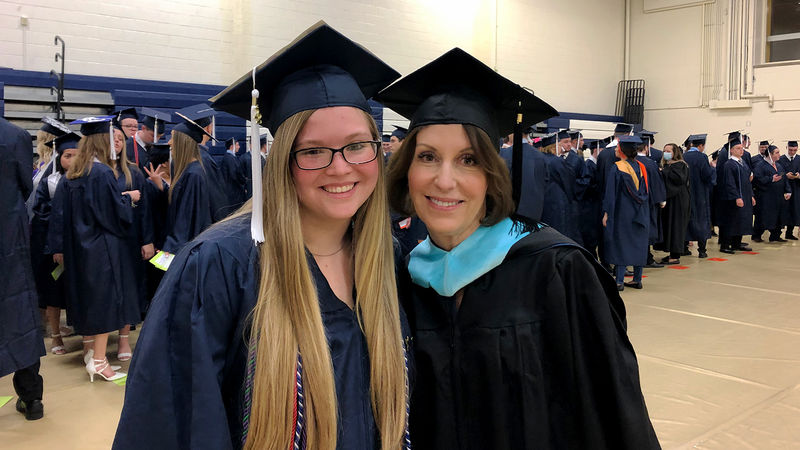 Makenna Betar (left) and Lori Crownover, supervisor of pre-service teachers and instructor in Education