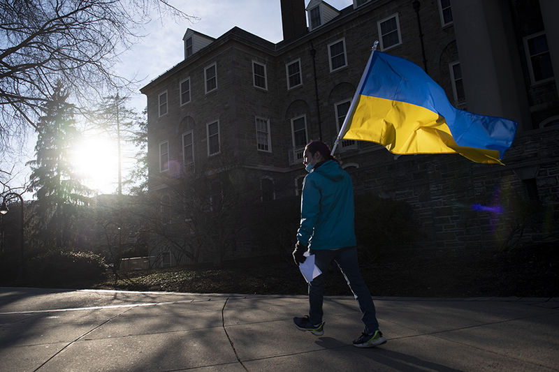 Ukraine protester at Old Main