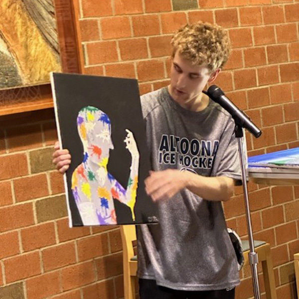 Student Talon McKendree shares his original artwork.