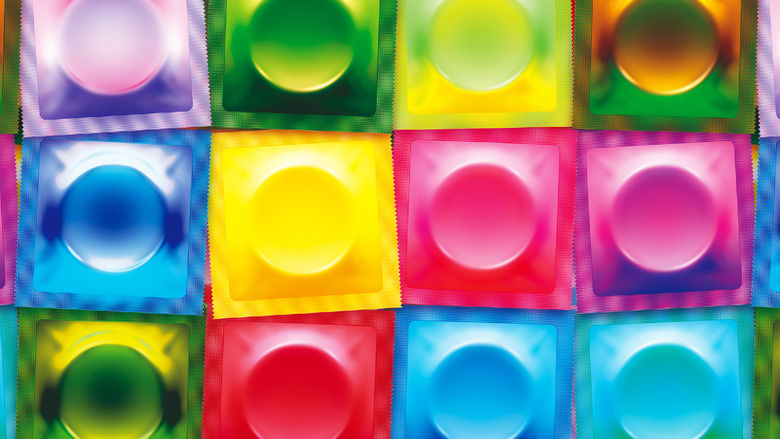 Colorful condoms