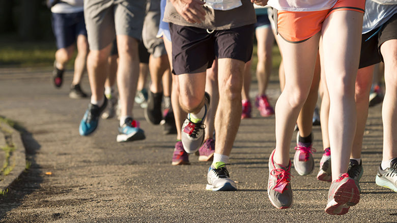 Runners competing in a race