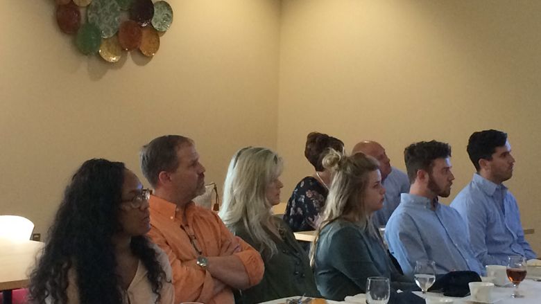 Attendees at the spring 2017 Sigma Tau Delta induction and dinner