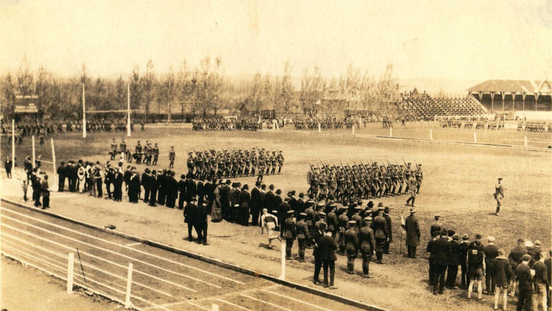 Cadets drill during May Day 1920