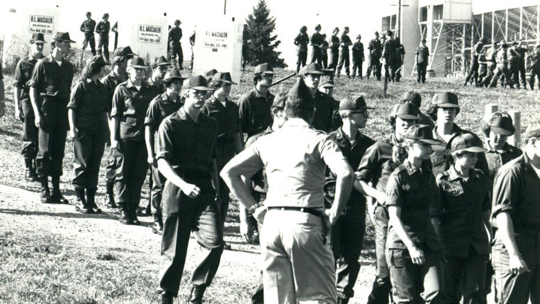 Army ROTC cadets near Beaver Stadium in 1980