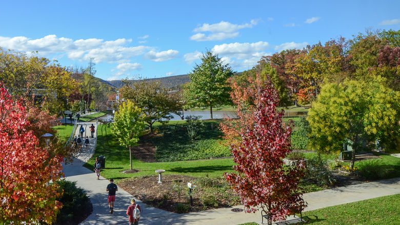 Campus on a beautiful fall day