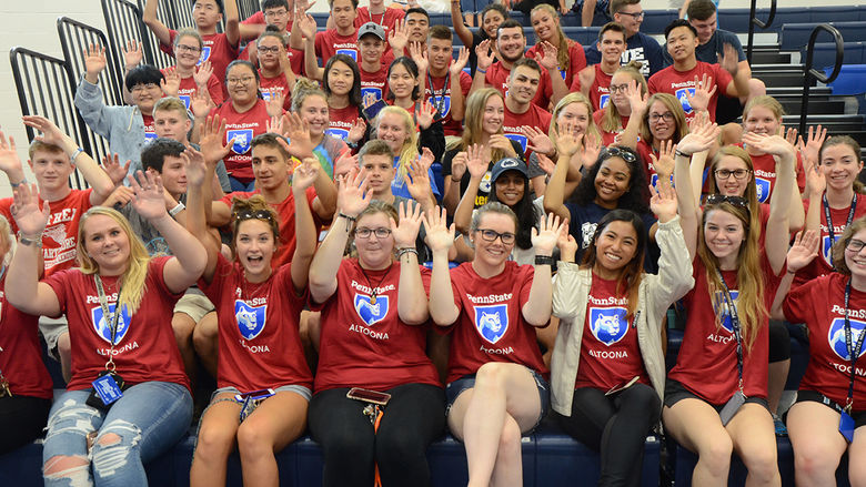 First year students pose while waiting for Academic Convocation