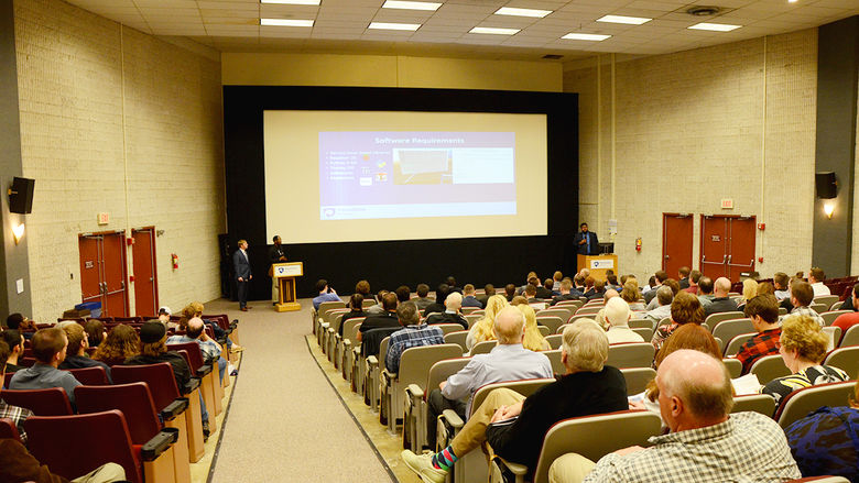 Students present at the biannual student showcase