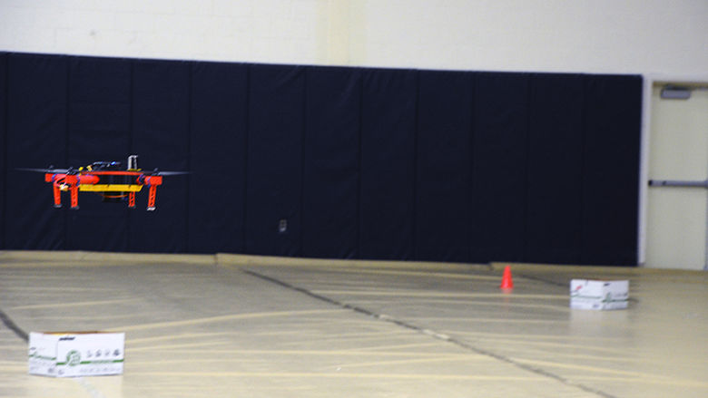 Student teams compete in the air portion of the SeAL challenge on Friday, April 12 at Penn State Altoona.