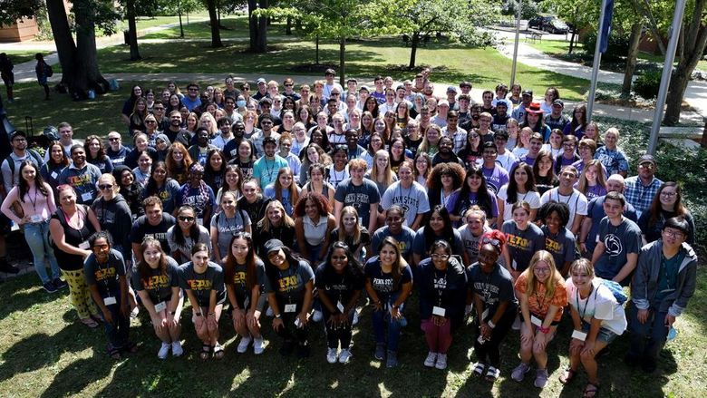 Student leaders pose for a photo at the 2022 Summer Leadership Conference