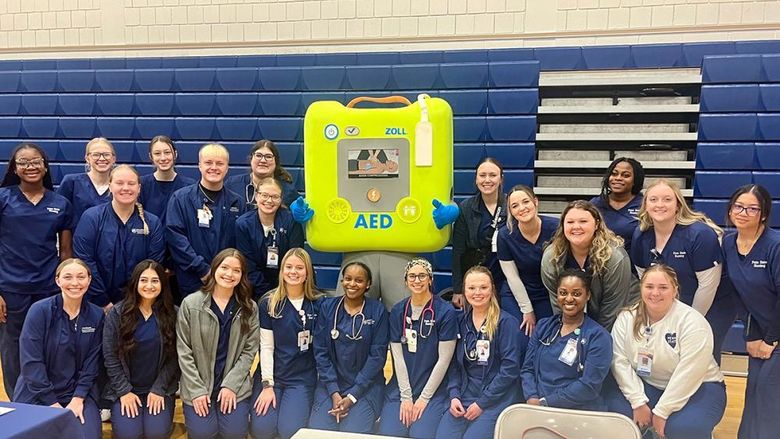 Nursing students in the Ross and Carol Nese College of Nursing at Penn State Altoona took part in the Anyone Can Help Awareness Fair on Thursday, Nov. 14, at the Hollidaysburg Area Senior High School.