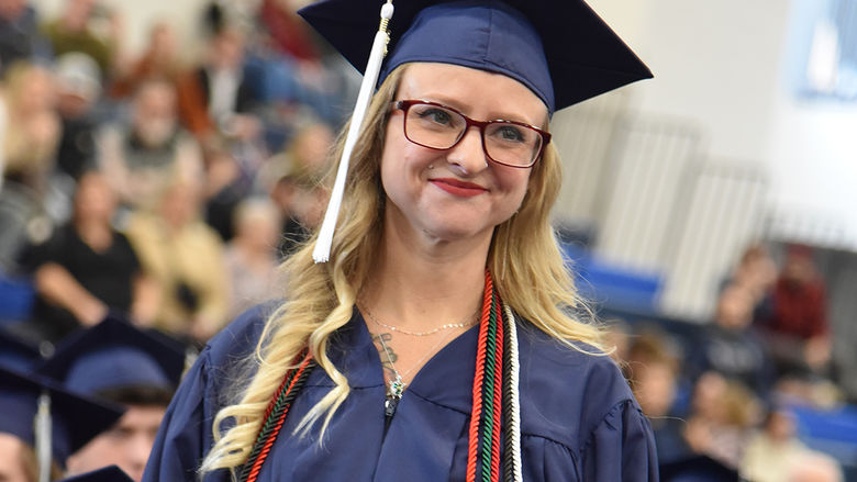 Nicole Flanders at Penn State Altoona’s December commencement ceremony.