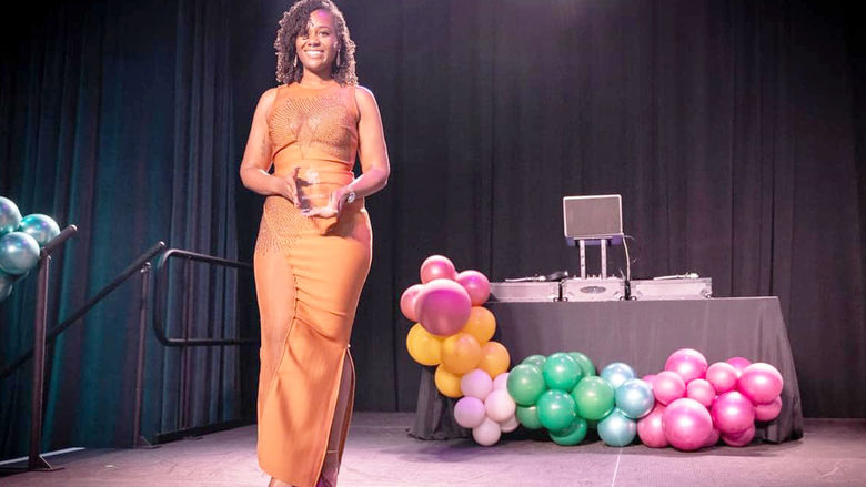 Chastity Bey and her 40 Under 40 award from Pittsburgh Magazine
