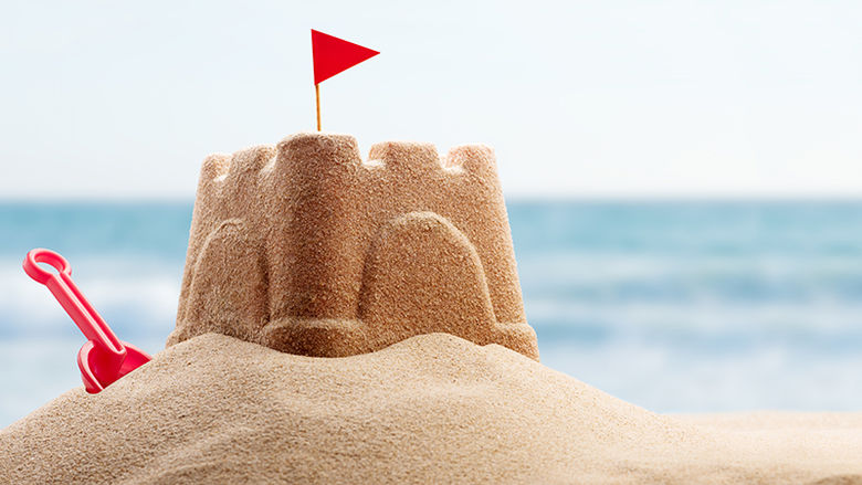Sand castle on the beach
