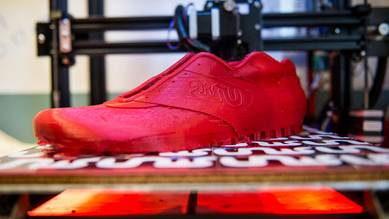 A photo of a 3D printed shoe 