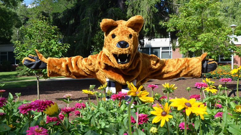 Nittany Lion with flowers