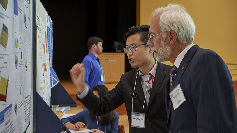 Rob Pangborn interacts with Yao-Ching Sun