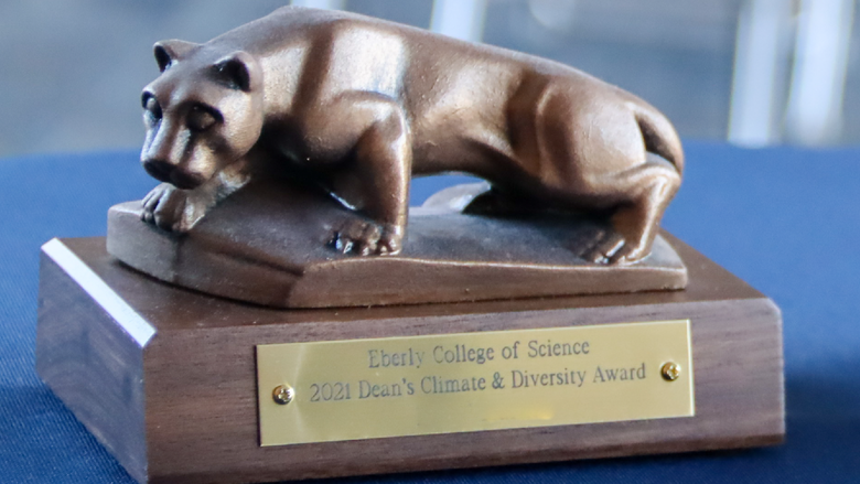 A small Nittany Lion statue award