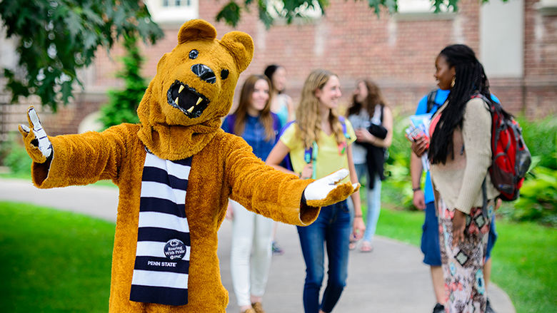 Nittany Lion welcoming you to campus