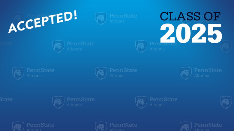 Zoom background reading Accepted! Class of 2025
