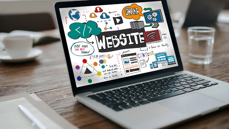 Website design on a laptop