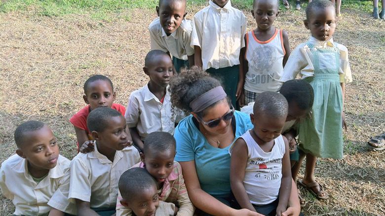 Student Gina Volpe participates in the Africa Program