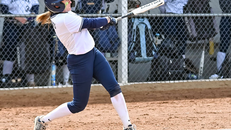 Alyssa Fisher at bat in a Penn State Altoona softball