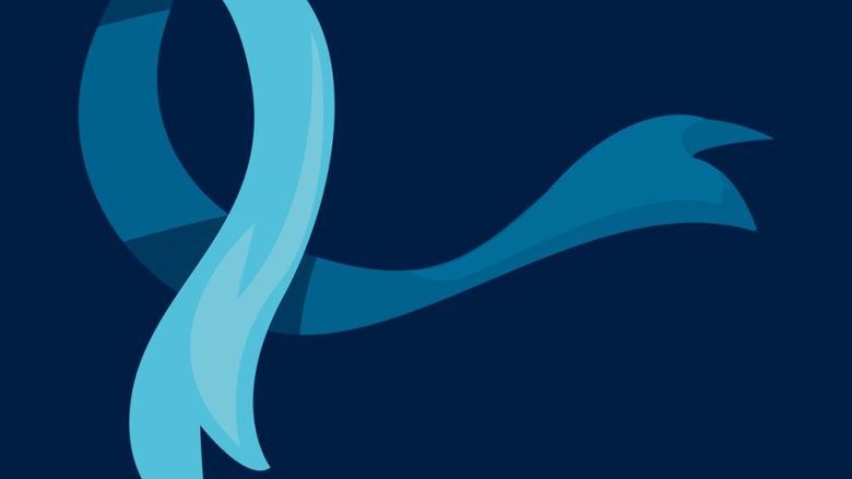 A graphic of a blue ribbon representing Autism