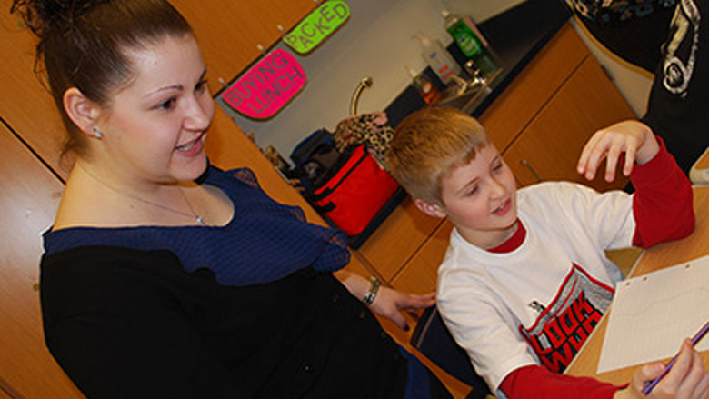 A Penn State Altoona student particpates in the Bellwood Partnership