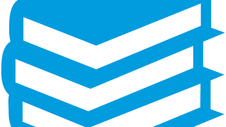 an icon representing stacked books