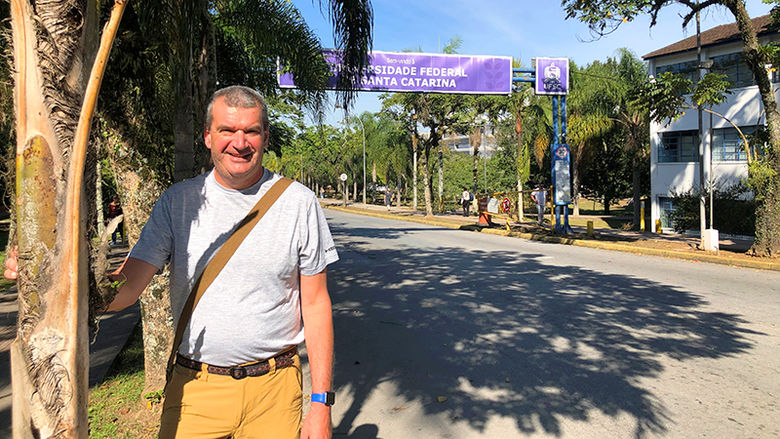 Brian Black posing Brazil where he was an invited speaker at the 3rd World Congress on Environmental History