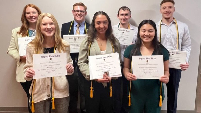 Seven Penn State Altoona students inducted into business honor society in spring 2023