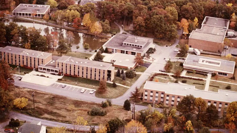 An aerial view of the Penn State Altoona campus