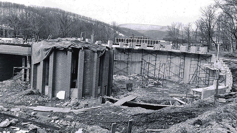 Construction of the Edith Davis Eve Memorial Chapel