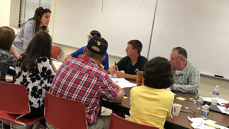 Chelsea Burket leading a meeting