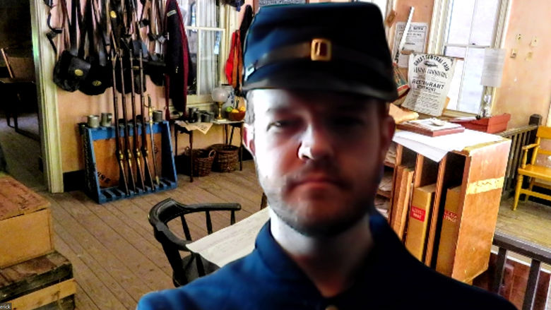 Jared Frederick in Civil War gear