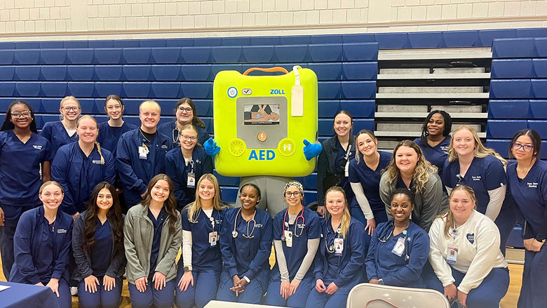 Nursing students in the Ross and Carol Nese College of Nursing at Penn State Altoona took part in the Anyone Can Help Awareness Fair on Thursday, Nov. 14, at the Hollidaysburg Area Senior High School.