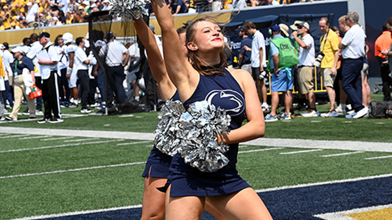 Dance team member entertains crowd