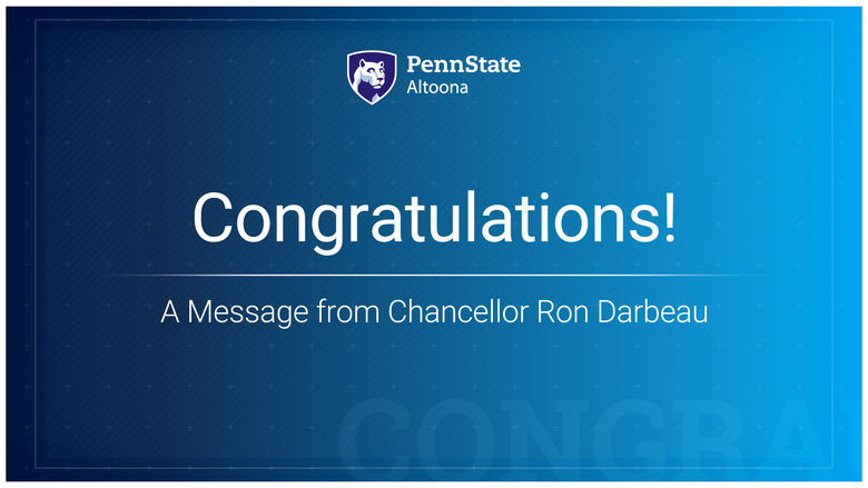 Congratulations! A Message from Chancellor Ron Darbeau