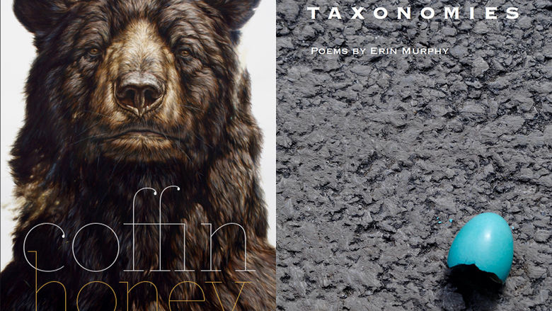 Book covers 'Coffin Honey' by Todd Davis and 'Taxonomies' by Erin Murphy