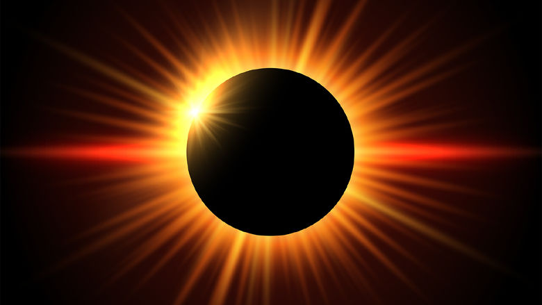A graphic representing a solar eclipse