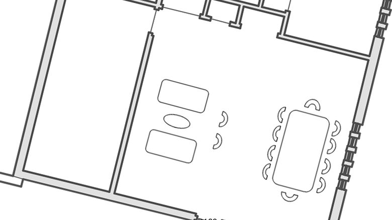 Floor Plan for the Social Room of the Edith Davis Eve Memorial Chapel at Penn State Altoona