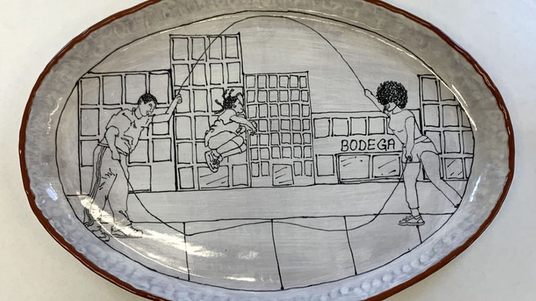 A plate created by ceramic artist Michelle Ettrick