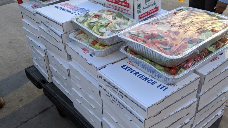 Food gathered by Angela Buccellato to be delivered to the staff at hospitals in her region.