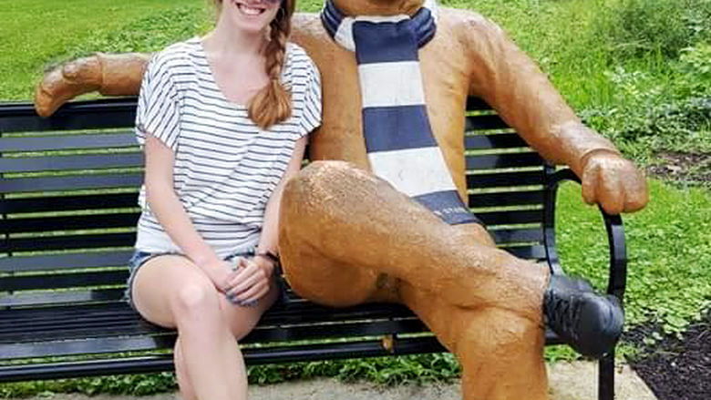 Sydney relaxing on campus