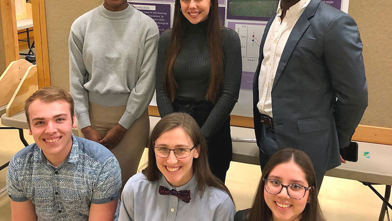 Back row (l to r): Adhassa Louis, Leah Gitto, Claude Regis; front row: Aaron Andrews, Kierra Irwin, Zoe McHugh