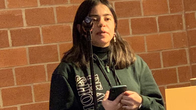 Student performer at the Hard Freight Cafe