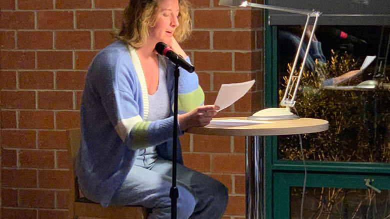 Student performs at the Hard Freight Cafe