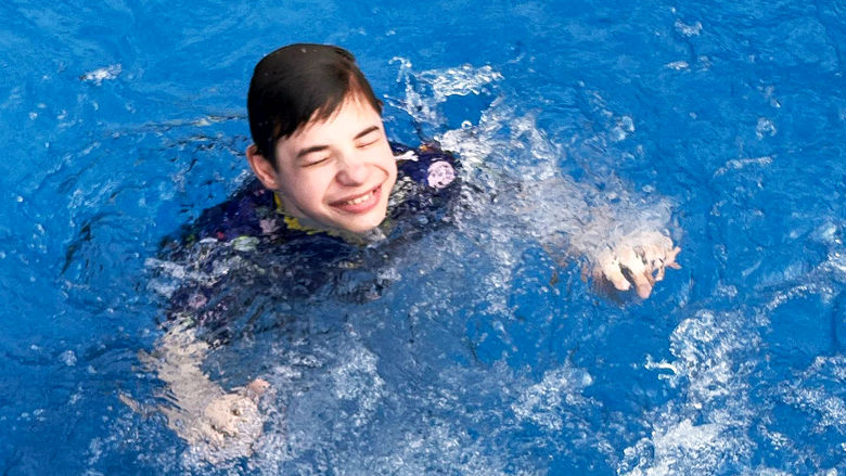 Thomas Lill enjoying a swim