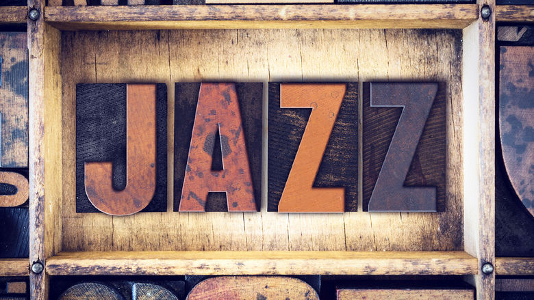 Block letters spelling out Jazz